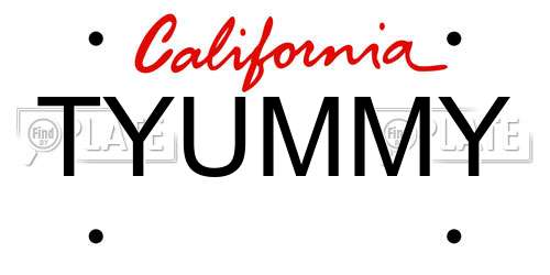 TYUMMY California License Plate