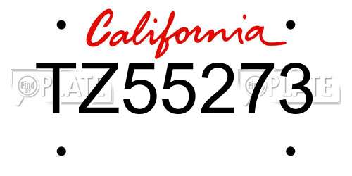 TZ55273 California License Plate