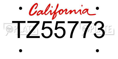 TZ55773 California License Plate