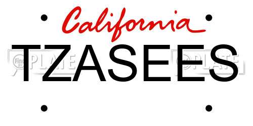 TZASEES California License Plate