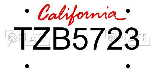 TZB5723 California License Plate