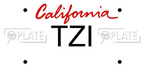 TZI California License Plate