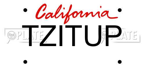 TZITUP California License Plate