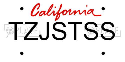 TZJSTSS California License Plate