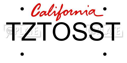 TZTOSST California License Plate