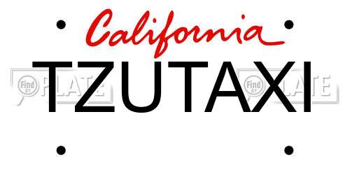 TZUTAXI California License Plate