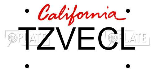 TZVECL California License Plate