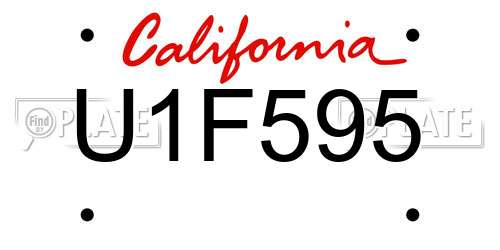 U1F595 California License Plate