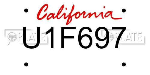 U1F697 California License Plate