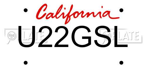 U22GSL California License Plate