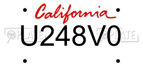 U248V0 California License Plate