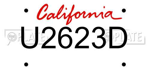 U2623D California License Plate