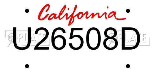 U26508D California License Plate