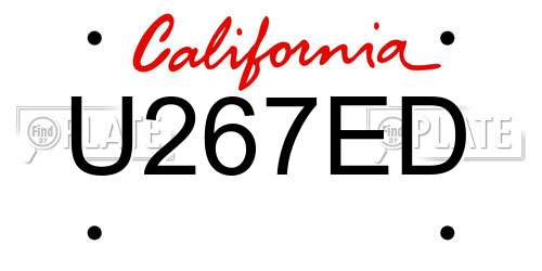 U267ED California License Plate
