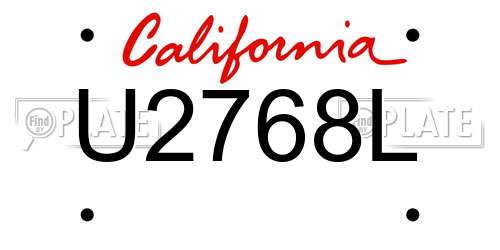 U2768L California License Plate