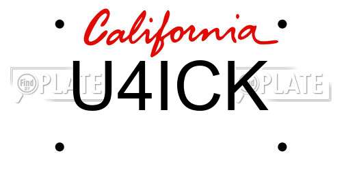 U4ICK California License Plate