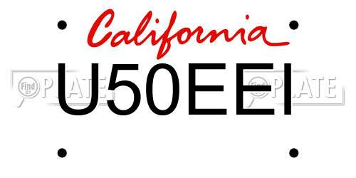 U50EEI California License Plate