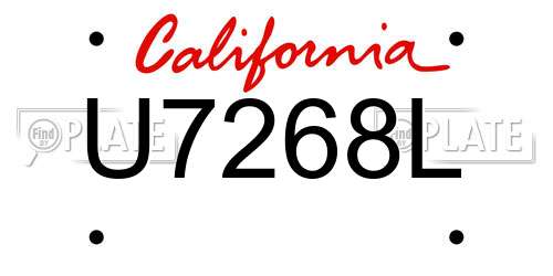 U7268L California License Plate