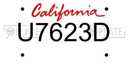 U7623D California License Plate