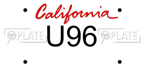 U96 California License Plate
