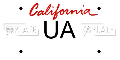 UA California License Plate