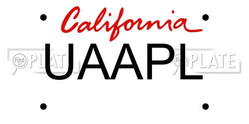 UAAPL California License Plate