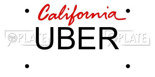 UBER California License Plate