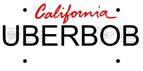 UBERBOB California License Plate