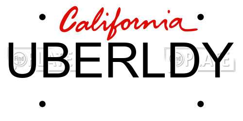 UBERLDY California License Plate