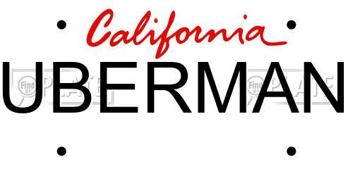 UBERMAN California License Plate