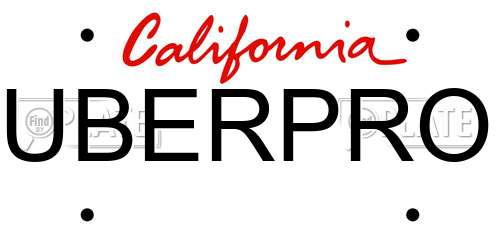 UBERPRO California License Plate