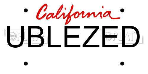UBLEZED California License Plate