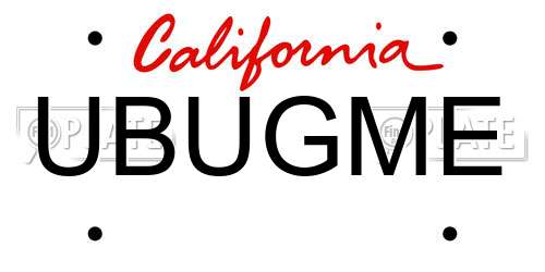 UBUGME California License Plate