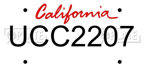 UCC2207 California License Plate