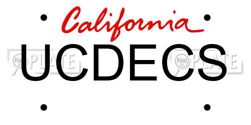 UCDECS California License Plate