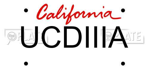 UCDIIIA California License Plate