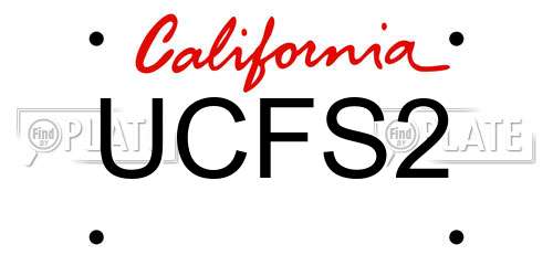 UCFS2 California License Plate