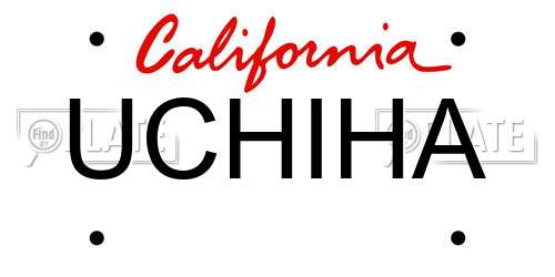 UCHIHA California License Plate