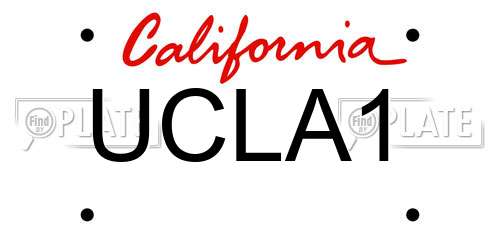 UCLA1 California License Plate
