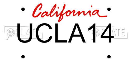 UCLA14 California License Plate