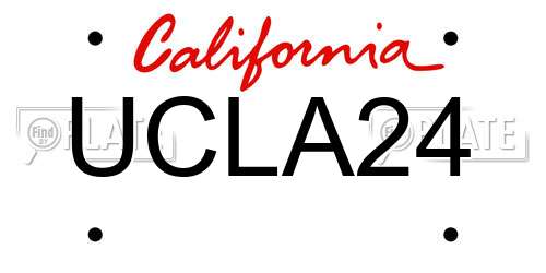 UCLA24 California License Plate