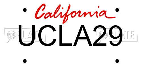UCLA29 California License Plate