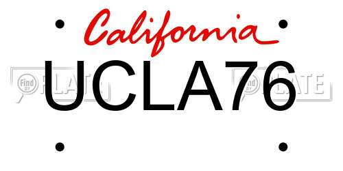 UCLA76 California License Plate