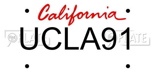 UCLA91 California License Plate