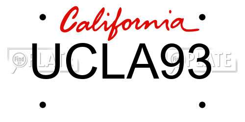 UCLA93 California License Plate