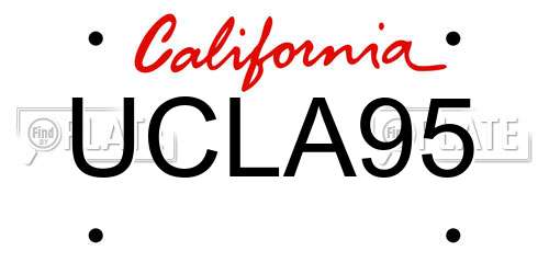 UCLA95 California License Plate