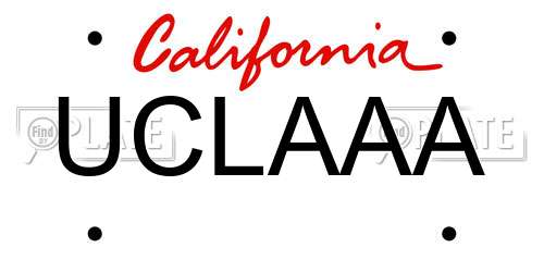 UCLAAA California License Plate