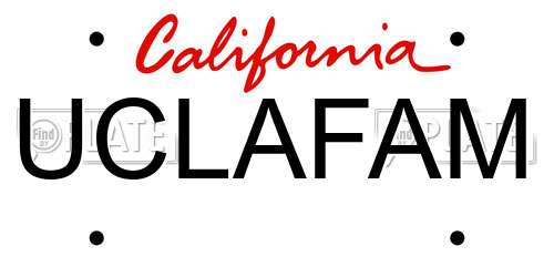 UCLAFAM California License Plate