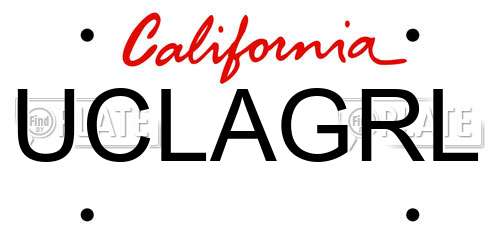 UCLAGRL California License Plate