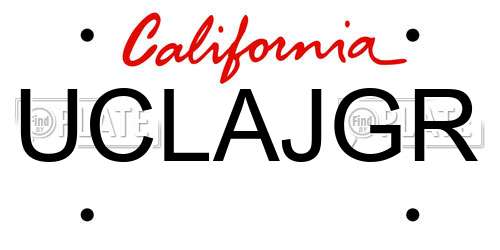 UCLAJGR California License Plate